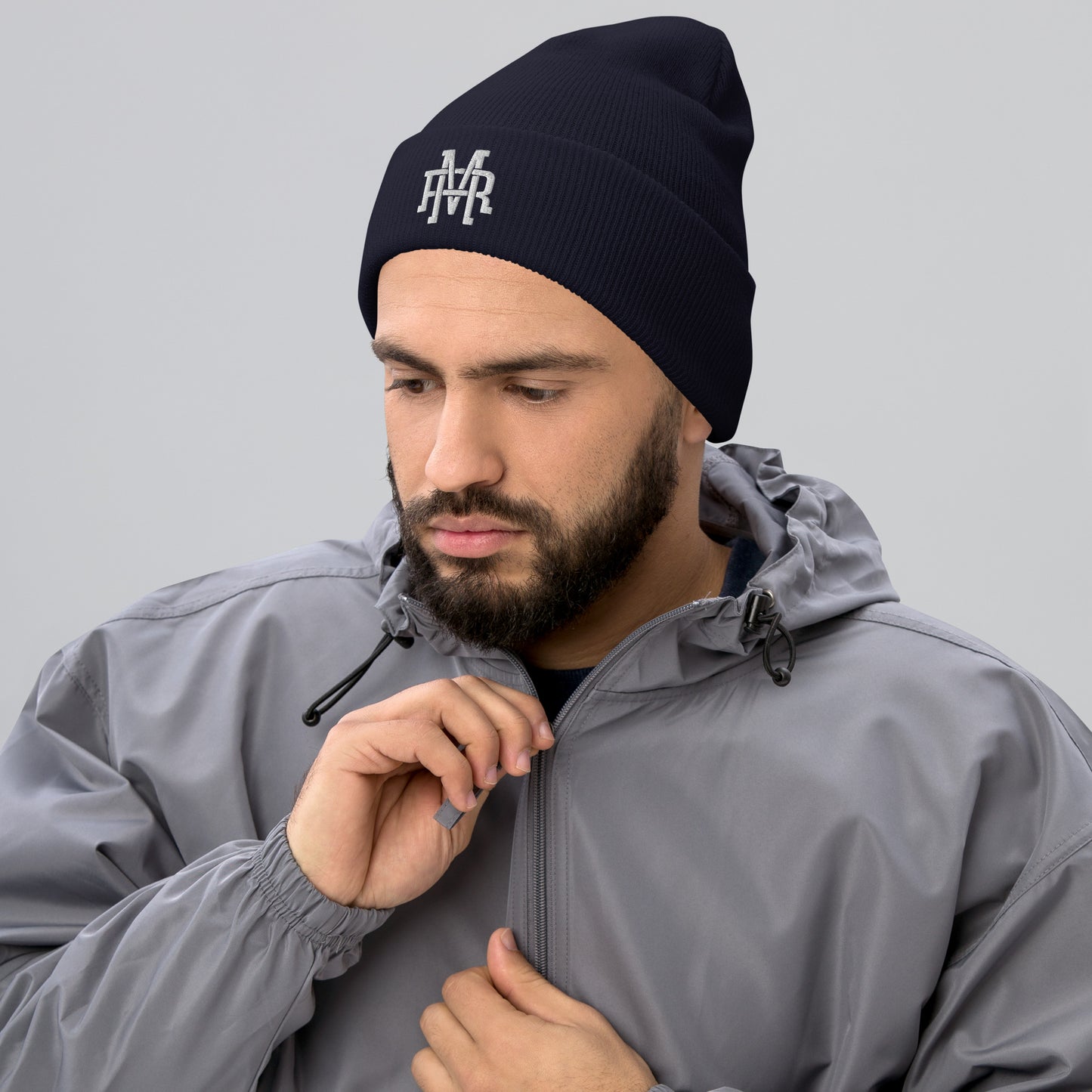 MR Monogram Cuffed Beanie